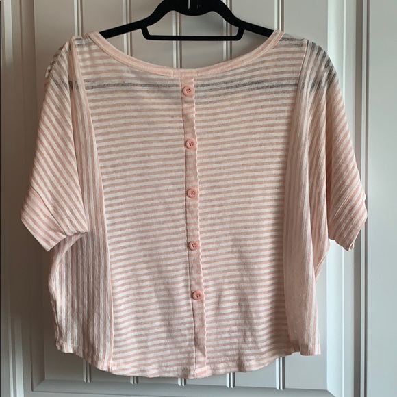 Peach and cream striped crop top - Picture 5 of 6